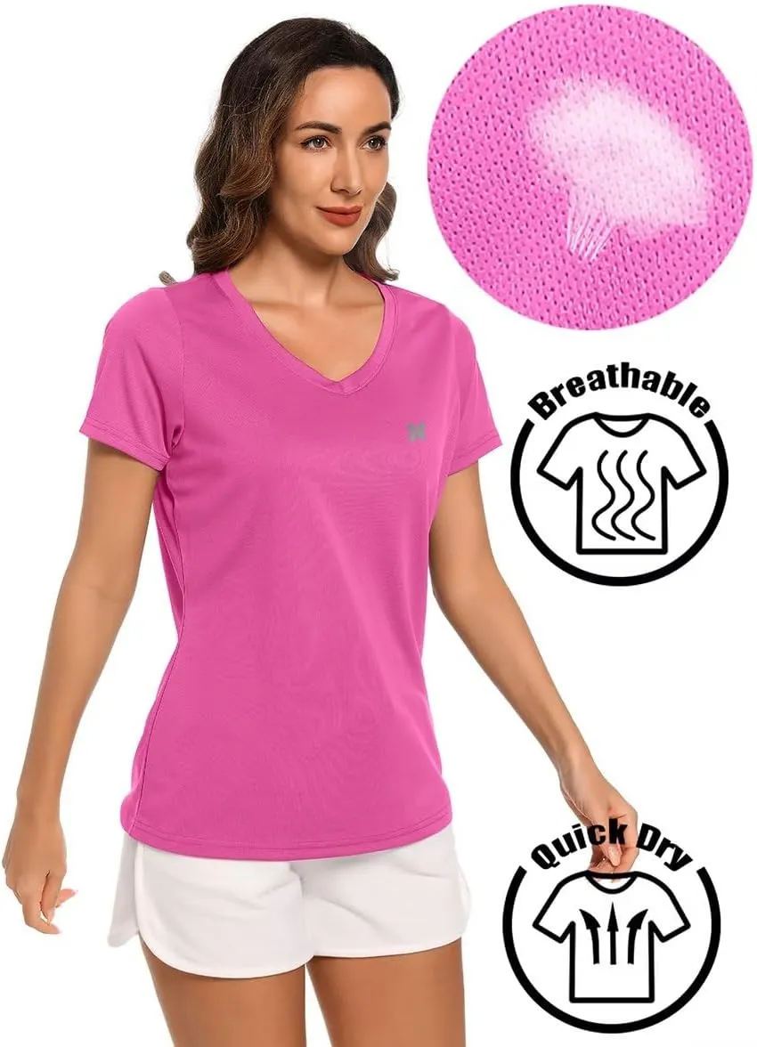 Summer Athletic Running Shirt for Woman Quick Dry UV Protection Breathable Moisture-Wicking Running Tops