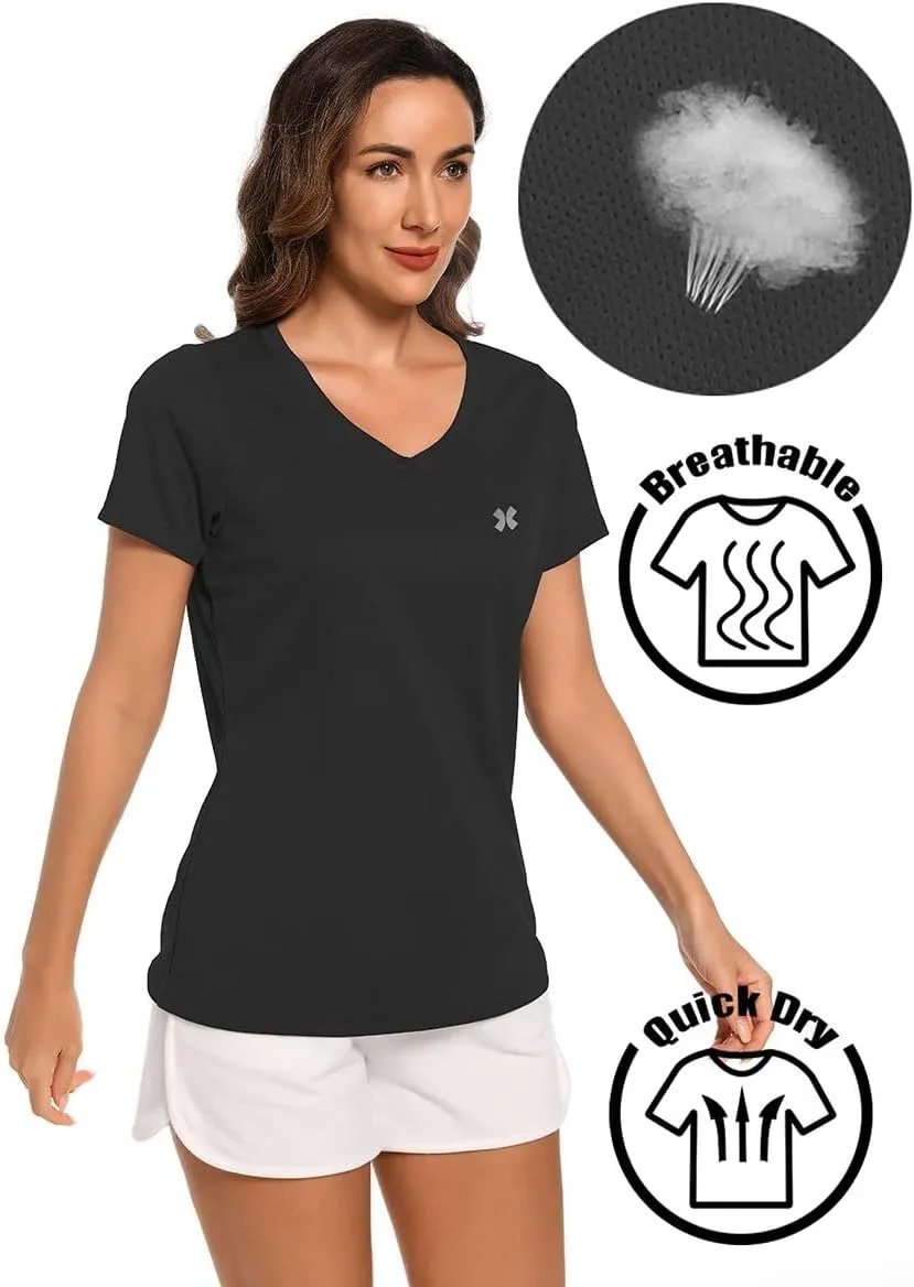 Summer Athletic Running Shirt for Woman Quick Dry UV Protection Breathable Moisture-Wicking Running Tops