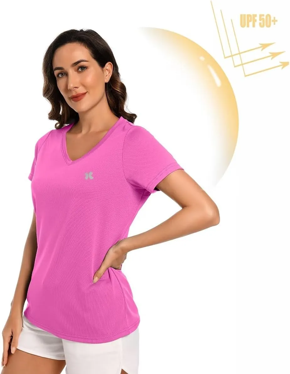 Summer Athletic Running Shirt for Woman Quick Dry UV Protection Breathable Moisture-Wicking Running Tops