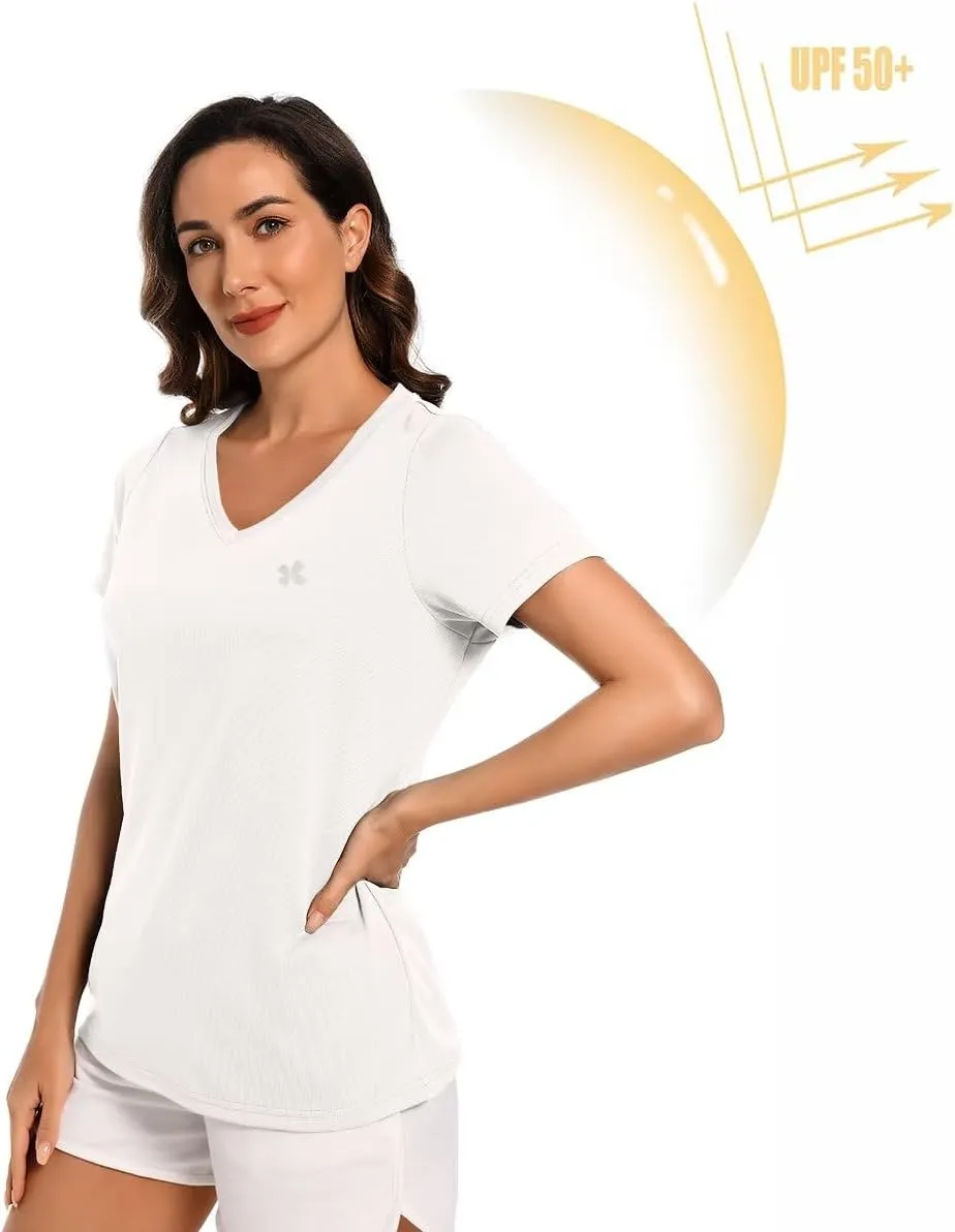 Summer Athletic Running Shirt for Woman Quick Dry UV Protection Breathable Moisture-Wicking Running Tops