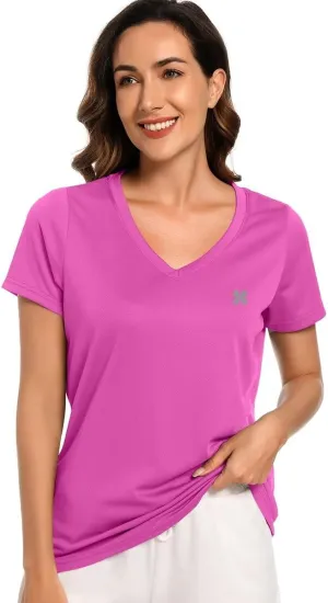 Summer Athletic Running Shirt for Woman Quick Dry UV Protection Breathable Moisture-Wicking Running Tops