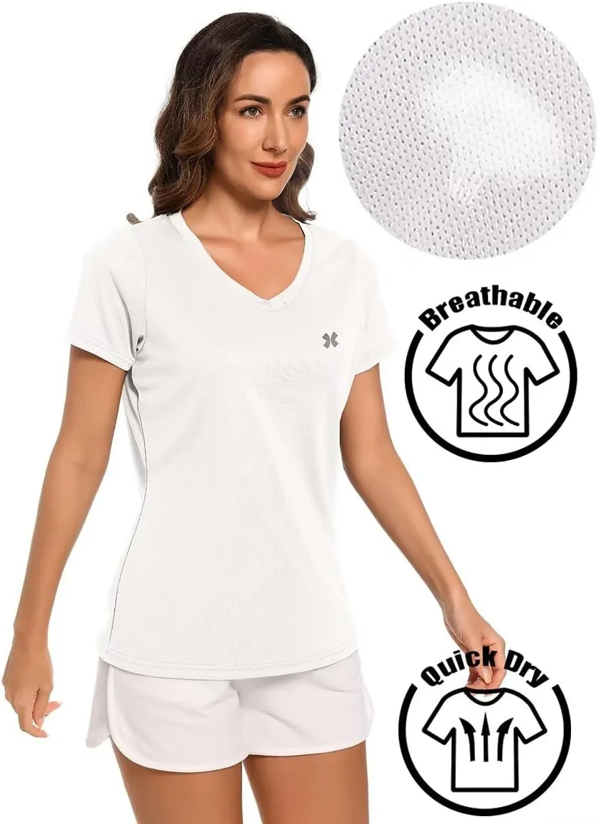Summer Athletic Running Shirt for Woman Quick Dry UV Protection Breathable Moisture-Wicking Running Tops