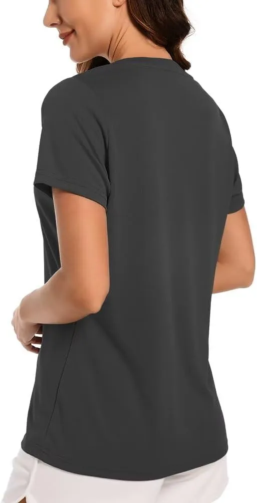 Summer Athletic Running Shirt for Woman Quick Dry UV Protection Breathable Moisture-Wicking Running Tops