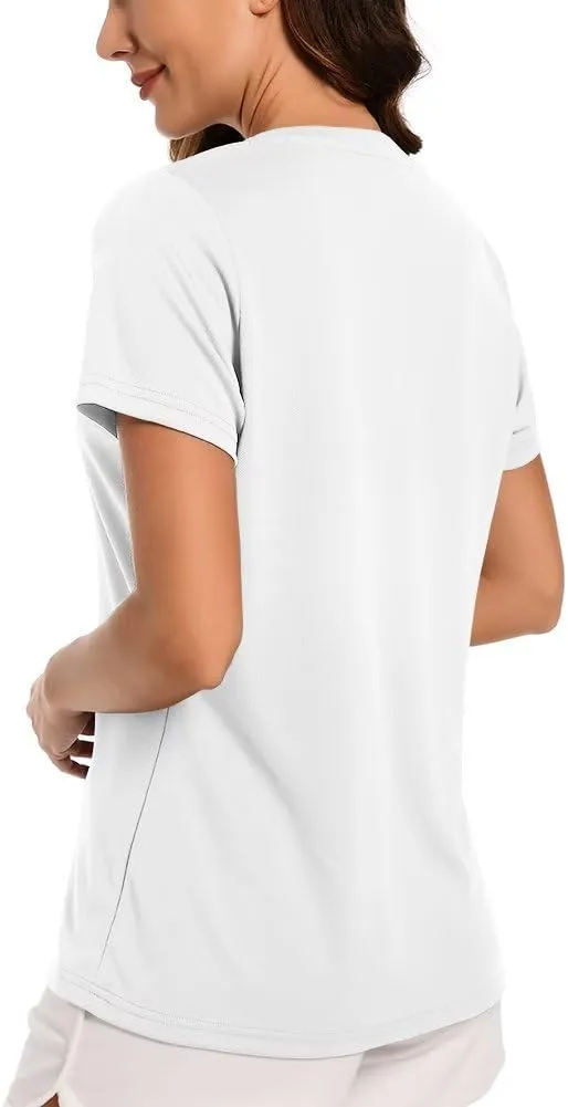 Summer Athletic Running Shirt for Woman Quick Dry UV Protection Breathable Moisture-Wicking Running Tops