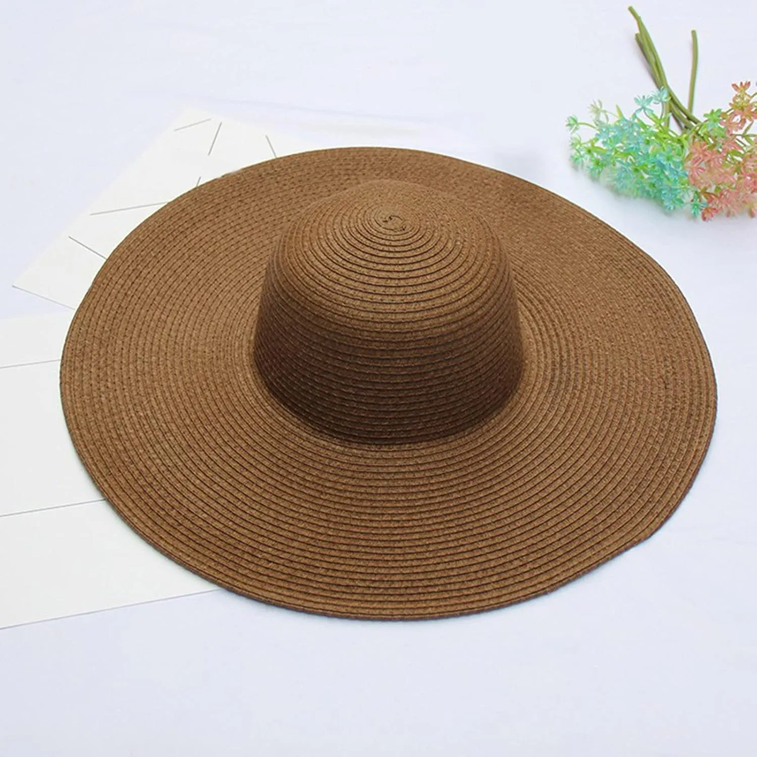 Summer Bucket Hats for Women Wide Brim Straw Beach Sun Hat Foldable Sunscreen Sunshade Fisherman's Hat