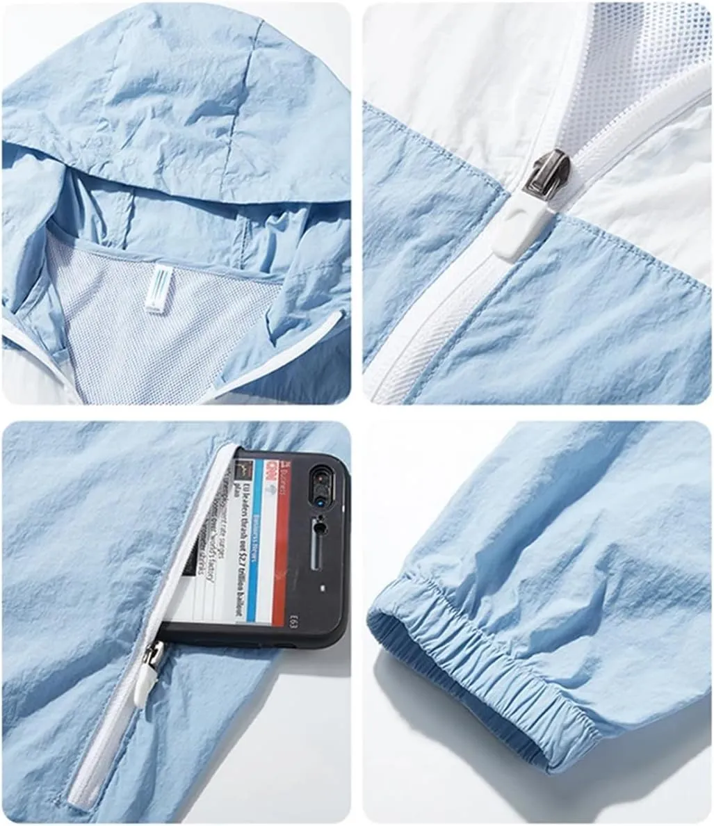 Summer Outdoor Anti-UV Coat with Battery Quick Cooling Wearable Fans Breathable Top Fishing Cycling Jacket