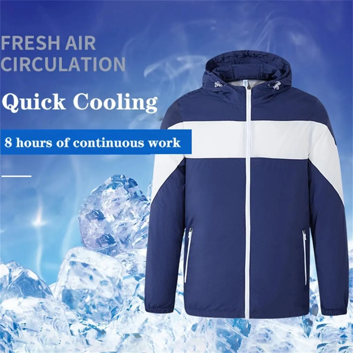 Summer Outdoor Anti-UV Coat with Battery Quick Cooling Wearable Fans Breathable Top Fishing Cycling Jacket