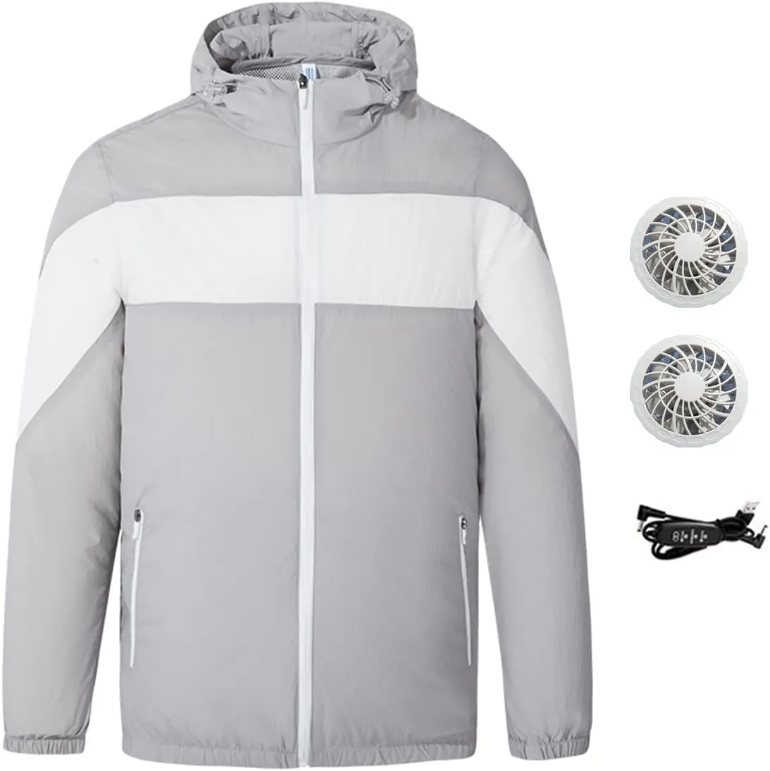 Summer Smart Fan Cooling Coat Outdoor Anti-UV Jacket Quick Cooling Breathable Top for Men Women Fishing Cycling