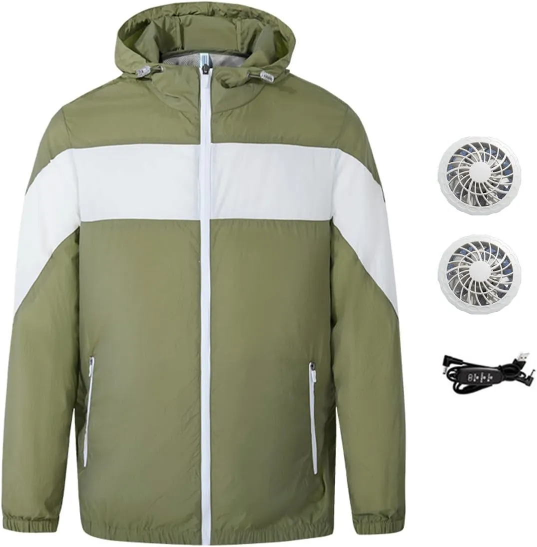 Summer Smart Fan Cooling Coat Outdoor Anti-UV Jacket Quick Cooling Breathable Top for Men Women Fishing Cycling