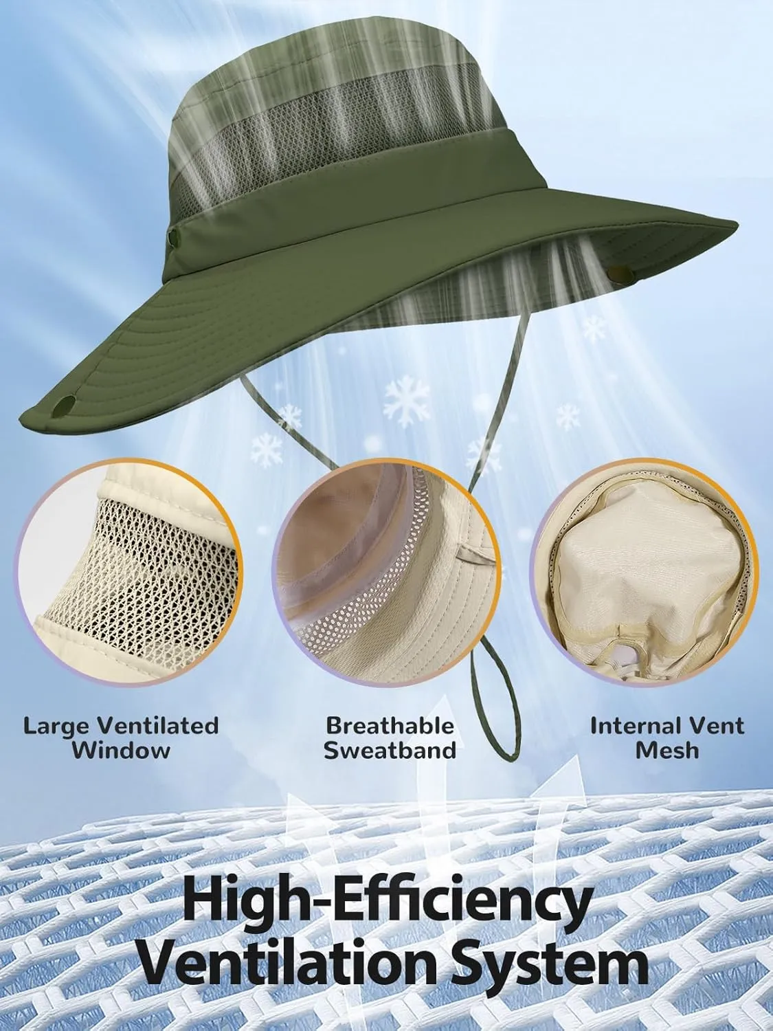 Sun Bucket Beach Hats for Women with Ponytail Hole,Sun Protection UV UPF50  Waterproof Fishing Safari Hiking Hat