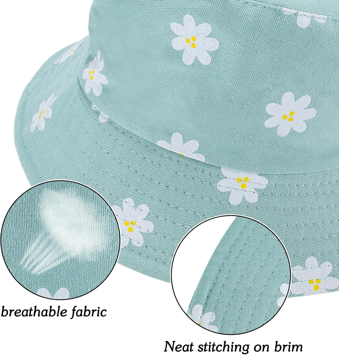 Sun Hat for Women Bucket Hat Cotton Reversible Summer Travel Beach Fishing Cap