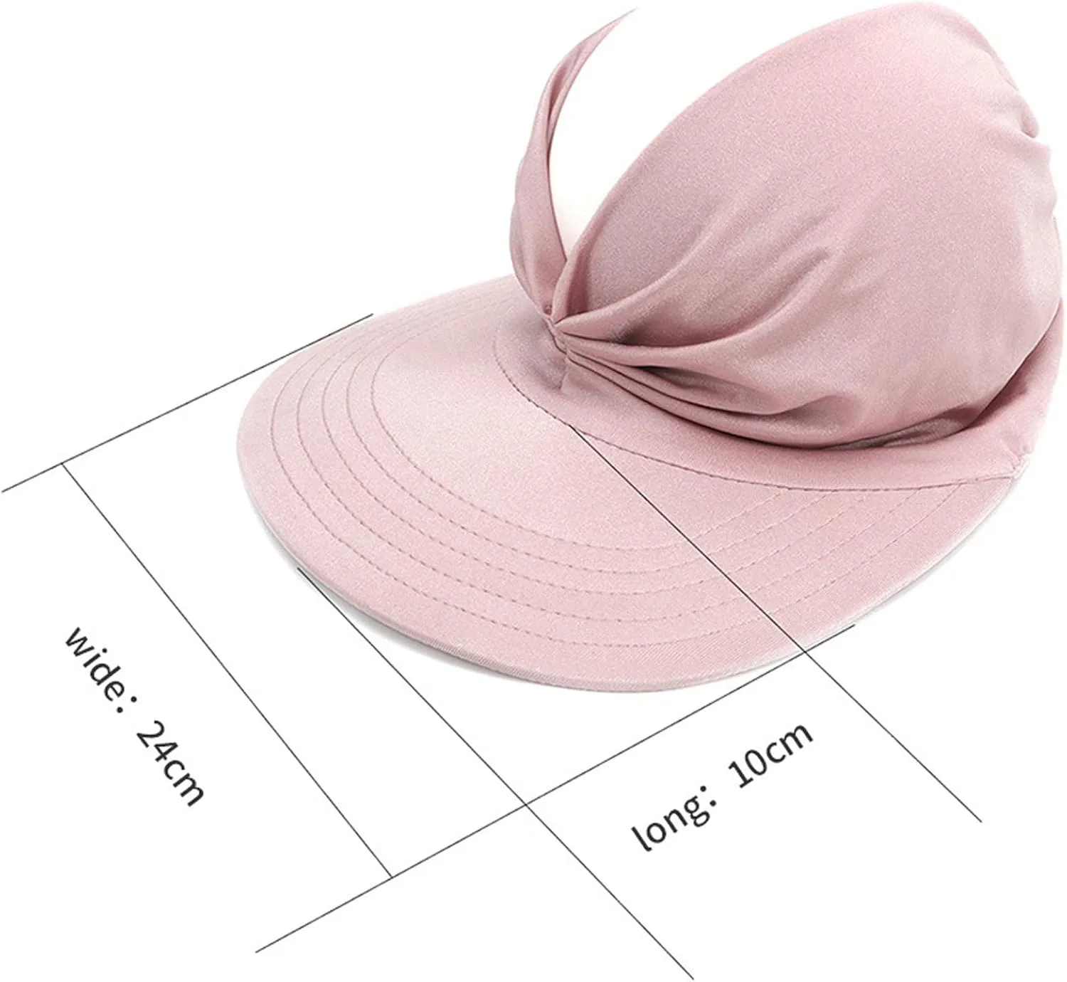 Sun Hat Women Beach Empty Roof Sun Hats Visor Cap UV Protection with Wide Brim for Sports Golf Hiking Ponytail Caps