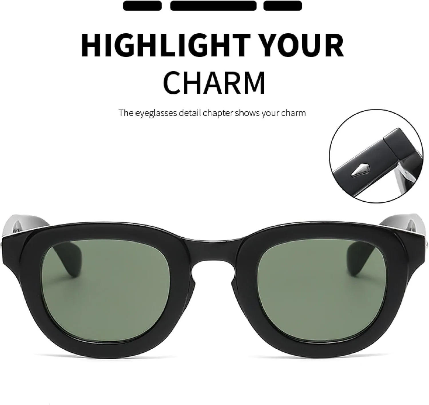 Sunglasses for Female Oval Frame Thick Frame Small Face Personality Retro Multi Color Fashion
