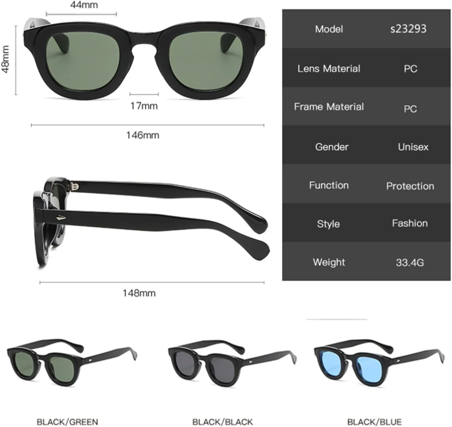 Sunglasses for Female Oval Frame Thick Frame Small Face Personality Retro Multi Color Fashion