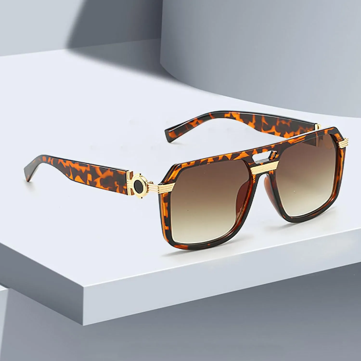Sunglasses for Women Fashionable Frame Glasses with Golden Decorative