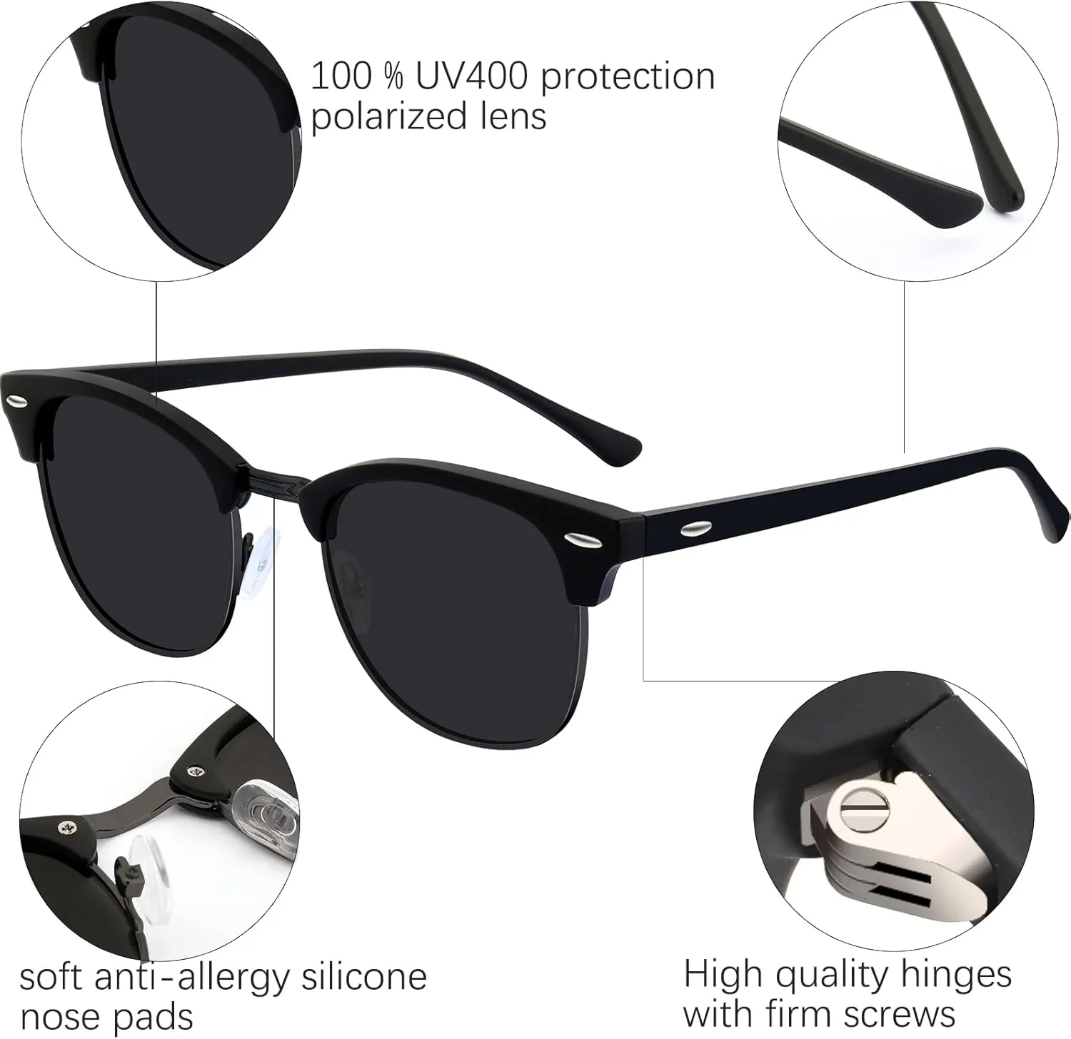 Sunglasses for Women MenWomens Vintage Sunglasses Trendy Round Classic Retro Mirrored Polarized Sun glasses