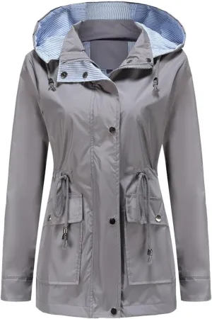 TARIENDY Women Rain Jacket Waterproof Outdoor Sportswear Casual Hiking Jacket Lightweight Travel Outerwear Hooded Raincoat