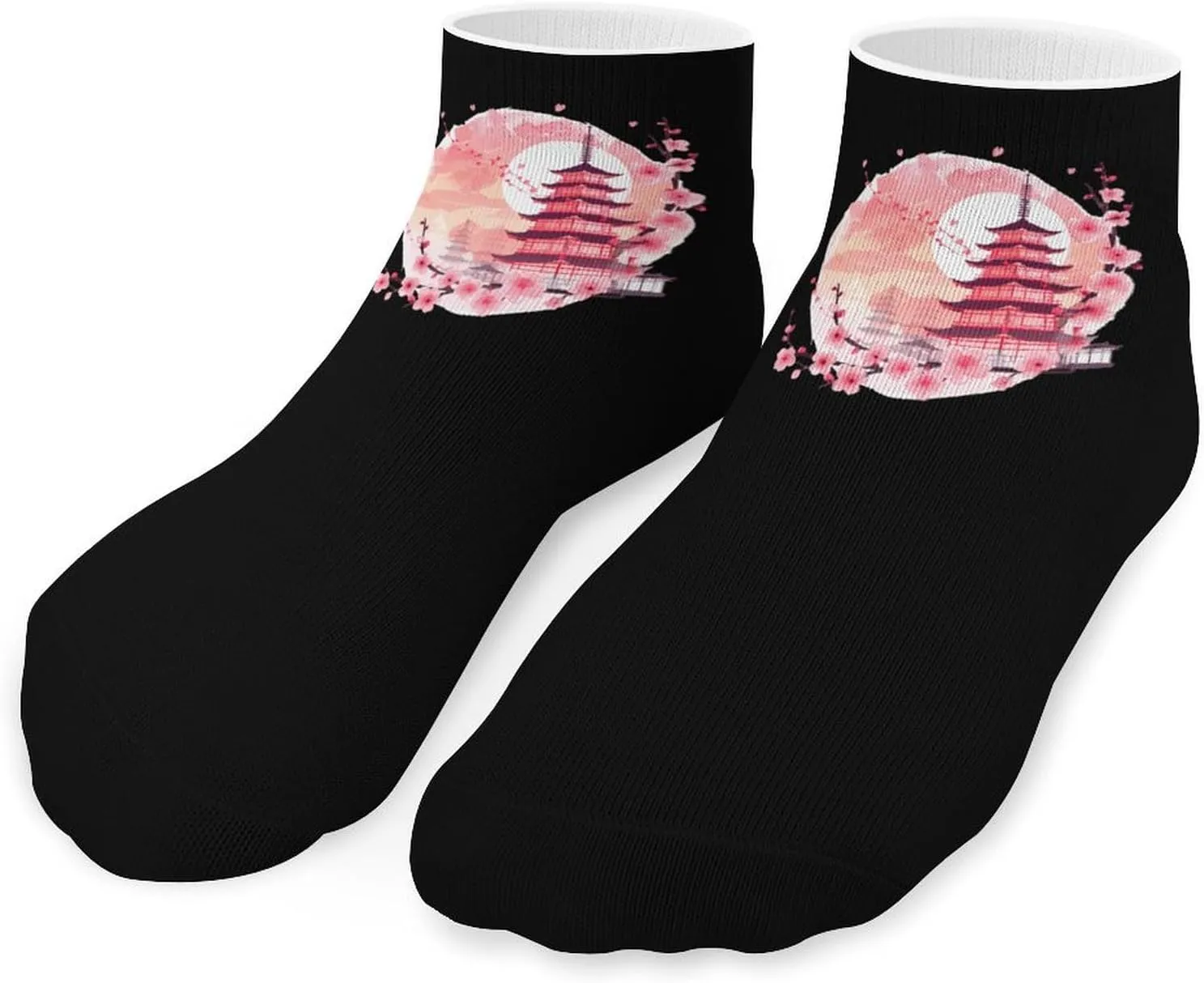 Temple Flowers Ankle Socks Breathable Low Cut Sports Socks Casual No Show Sock for Women Men