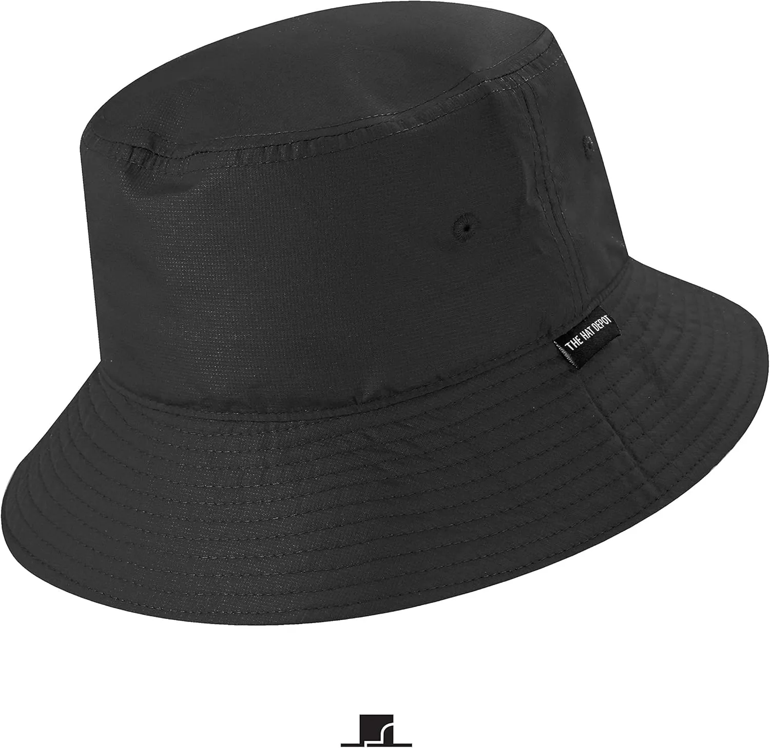 The Hat Depot Lightweight, Quick Dry Polyester Packable Nylon Bucket Sun Hat