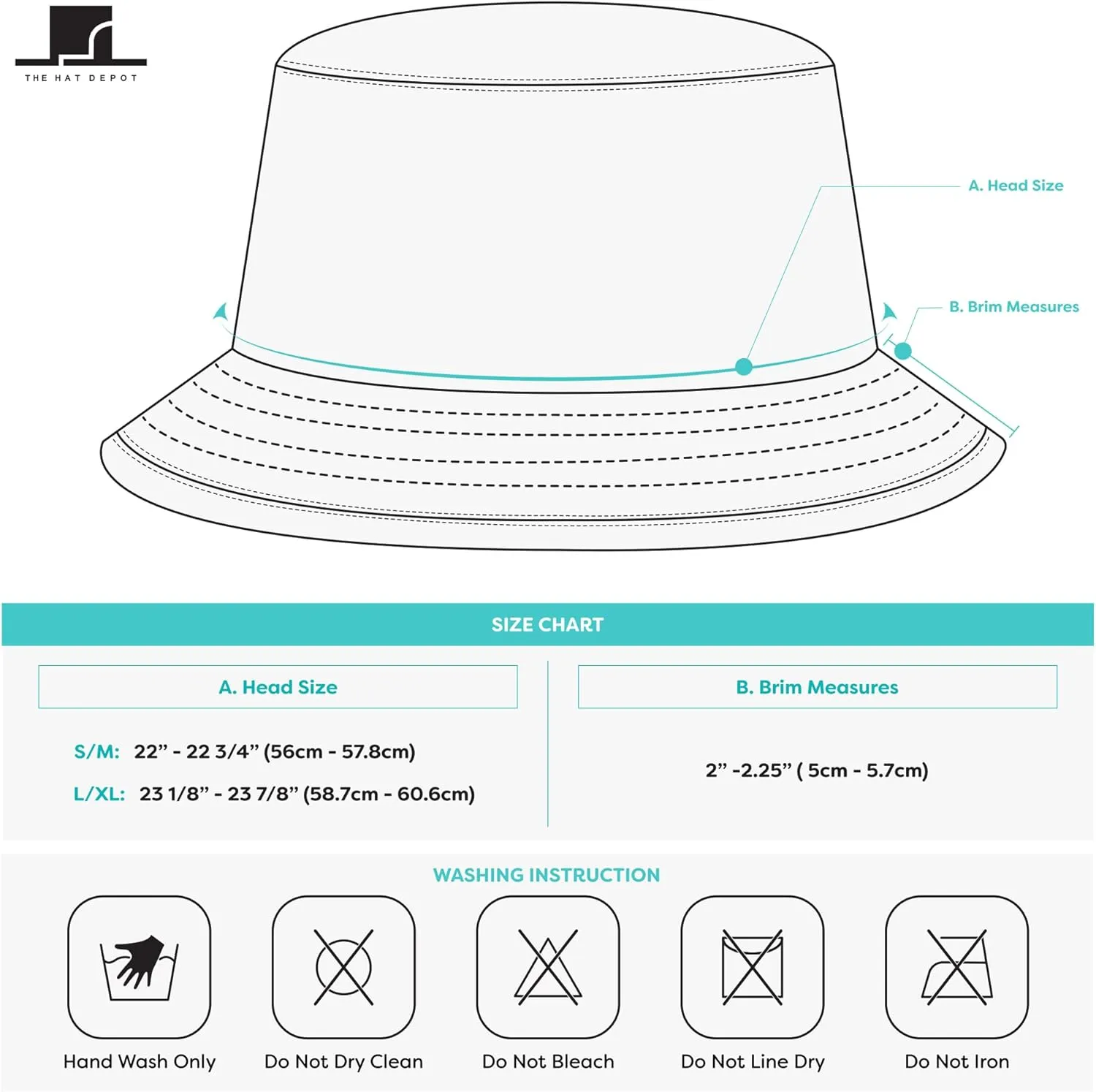 The Hat Depot Lightweight, Quick Dry Polyester Packable Nylon Bucket Sun Hat