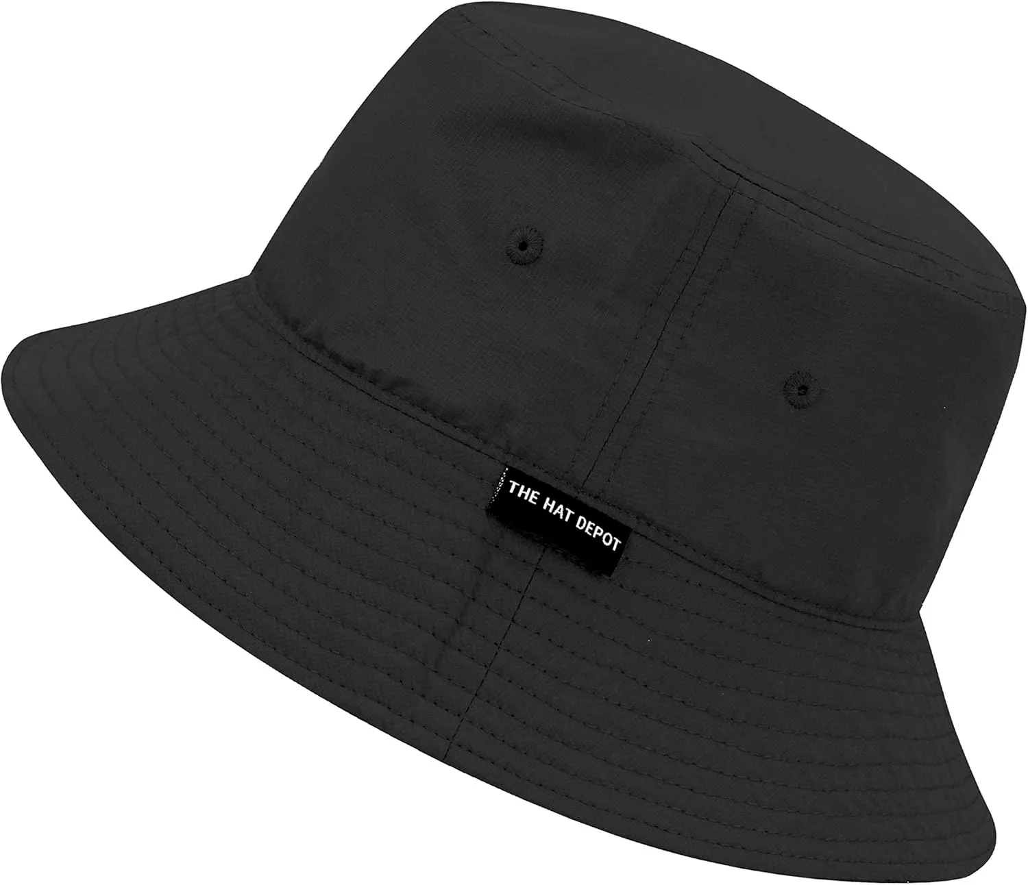 The Hat Depot Lightweight, Quick Dry Polyester Packable Nylon Bucket Sun Hat