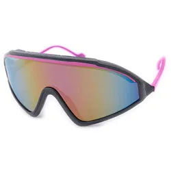 THE LIP Black/Pink 90s Shield Sunglasses