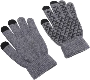 Thermal Winter Gloves for Men Touchscreen Knitted Gloves Windproof and Anti-slip for Outdoor 2 Pairs (grey)