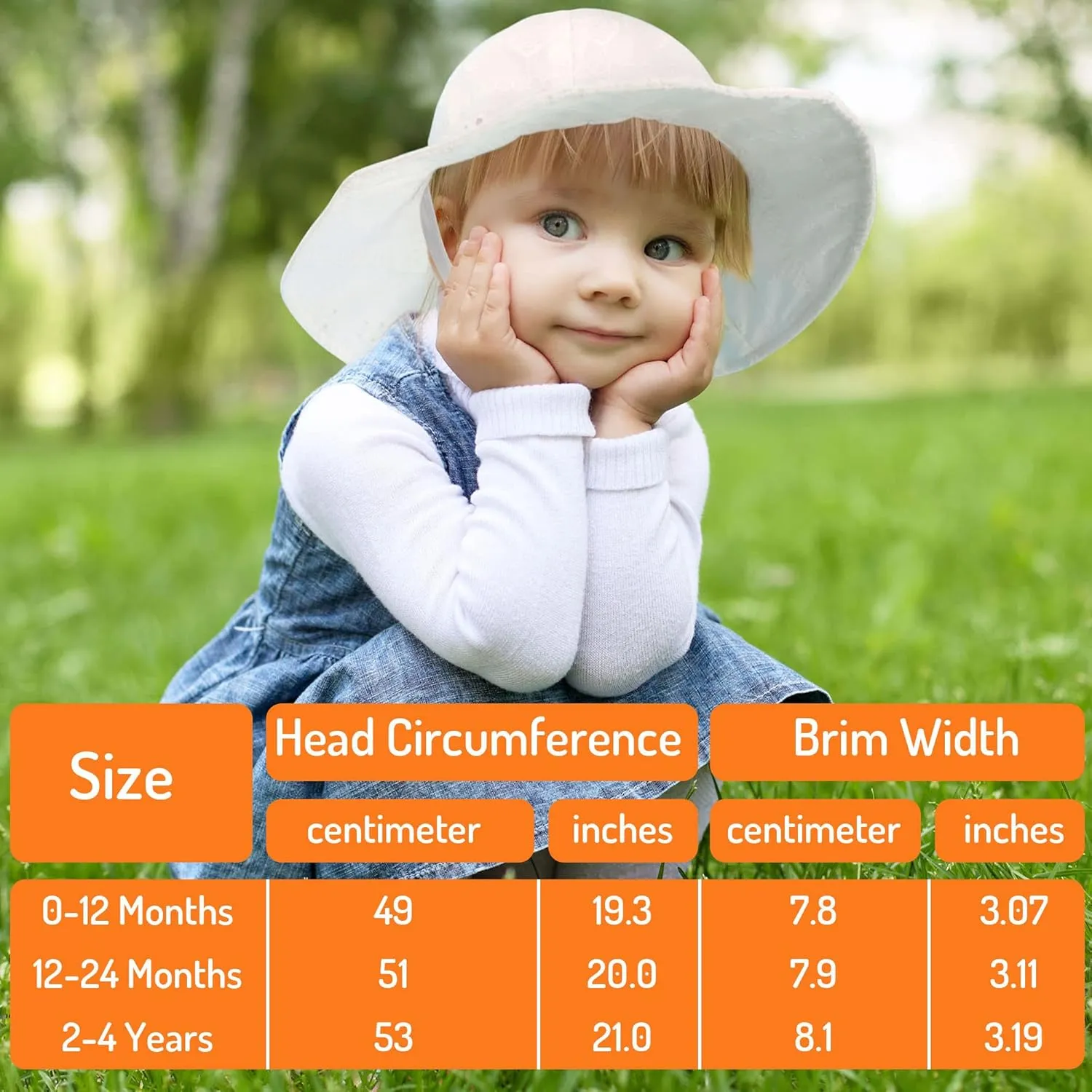 ThunderCloud Baby Sun Hat 50  SPF UV Protective 100% Cotton Kids Hat