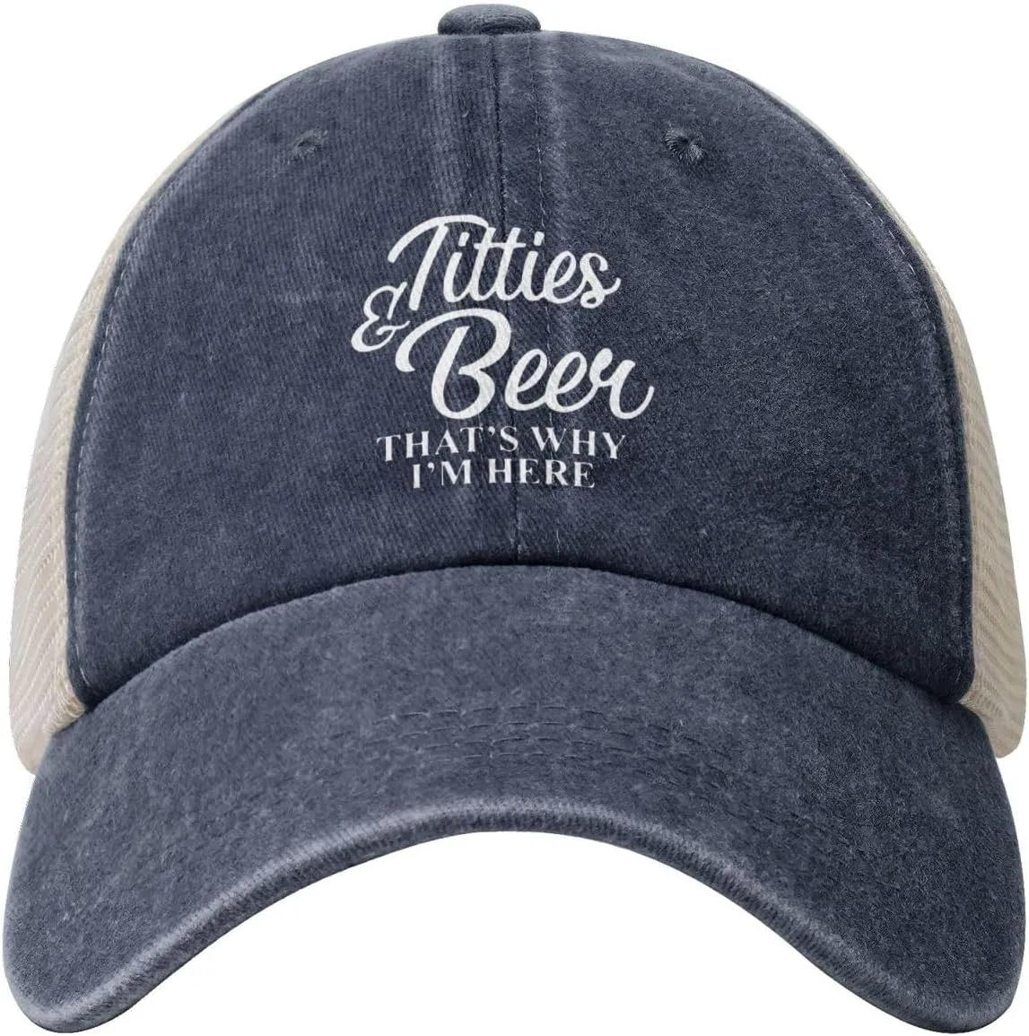 Titties and Beer That's Why I'm Here Cowboy Mesh Baseball Cap Denim Baseball Cap Baseball Cap