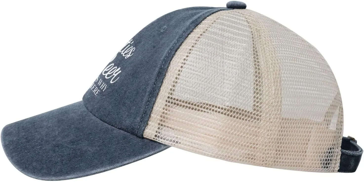 Titties and Beer That's Why I'm Here Cowboy Mesh Baseball Cap Denim Baseball Cap Baseball Cap