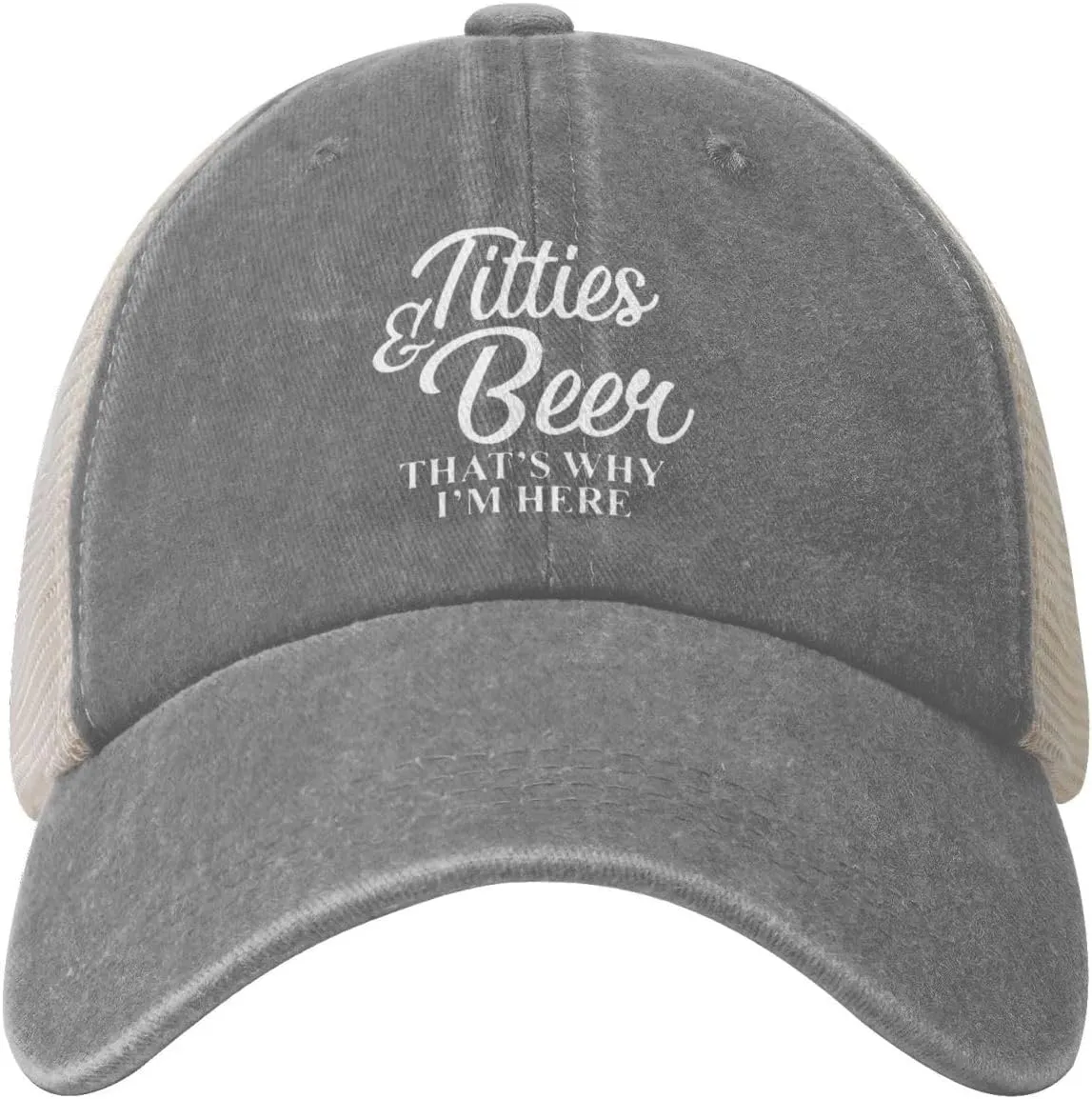 Titties and Beer That's Why I'm Here Cowboy Mesh Baseball Cap Denim Baseball Cap Baseball Cap