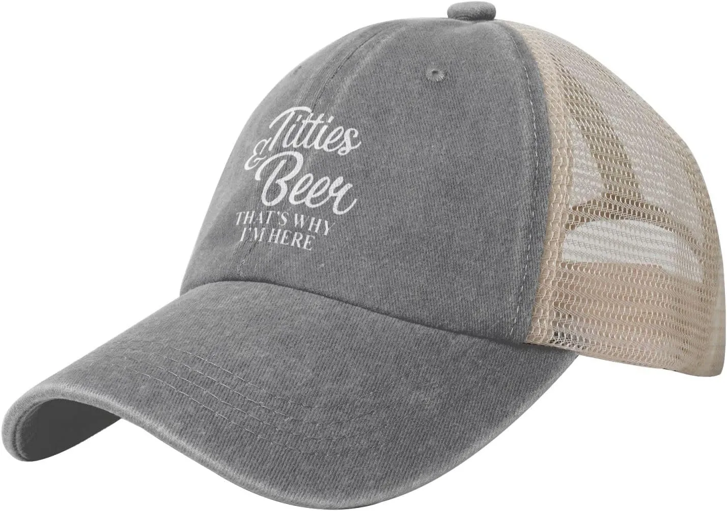 Titties and Beer That's Why I'm Here Cowboy Mesh Baseball Cap Denim Baseball Cap Baseball Cap