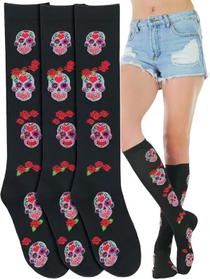 ToBeInStyle Women's Colorful Patterned Design Knee High Socks