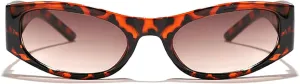 Trendy Women's Oval Sunglasses Fashion Luxury Small Brown Sexy Cat Eye Sunglasses Women Vintage Punk Shades Eyewear
