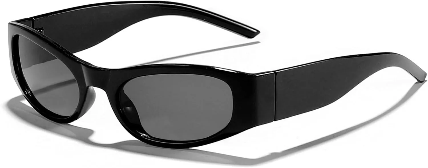 Trendy Women's Oval Sunglasses Fashion Luxury Small Brown Sexy Cat Eye Sunglasses Women Vintage Punk Shades Eyewear
