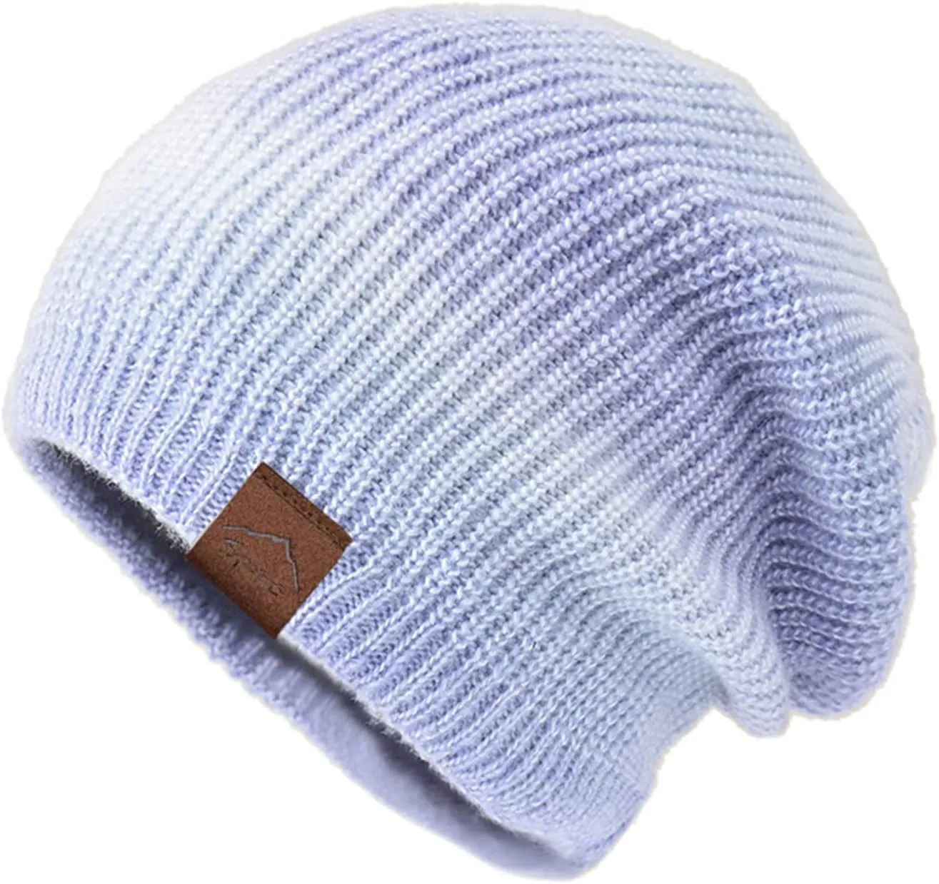 tuduoms Womens Tie Dye Hats Winter Wool Warm Rib Cable Knit Beanies Hat Teen Girls Trendy Cute Skull Ski Cap Pom Pom Beanie