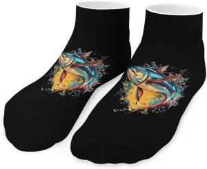Tuna Fish Watercolor Low Cut Ankle Socks Non Slip Invisible Liner Sock Pack Casual Socks For Men Women