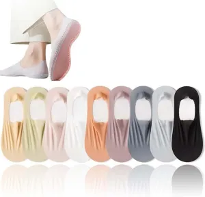 Ujicde Invisible Ice Silk Socks,9/18Pairs Thin No Show Socks,Women Breathable Socks Nonslip Liner Ultra-Thin Socks