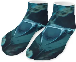 Underwater Ocean Animal Manta Ray Ankle Socks Breathable Low Cut Sports Socks Casual No Show Sock for Women Men