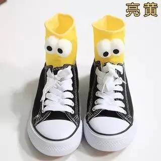 Unisex 3D Eyes Cartoon Design Cotton Socks