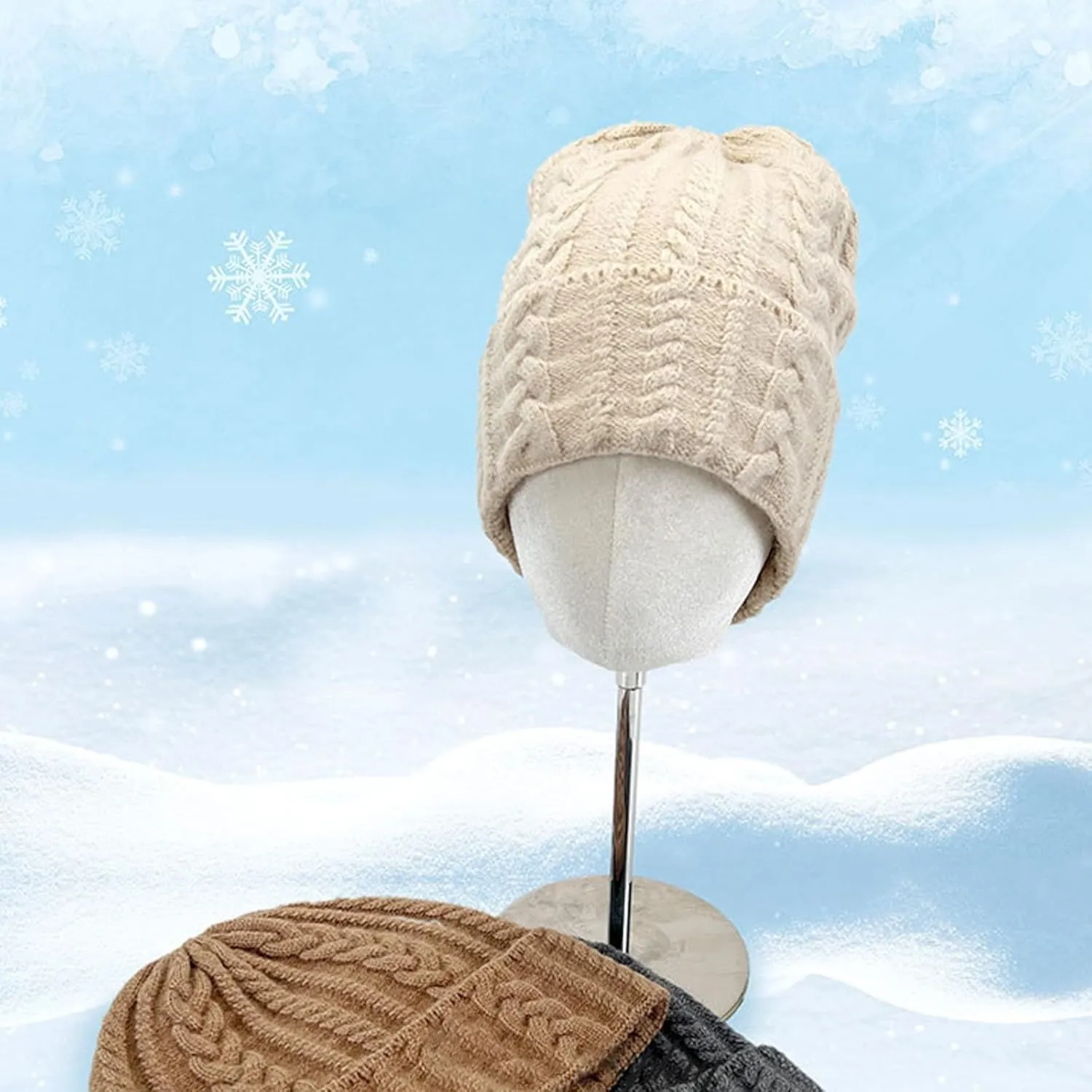 Unisex Adult Knit for Men Women Warm Knit Hat Cap Clothing Women