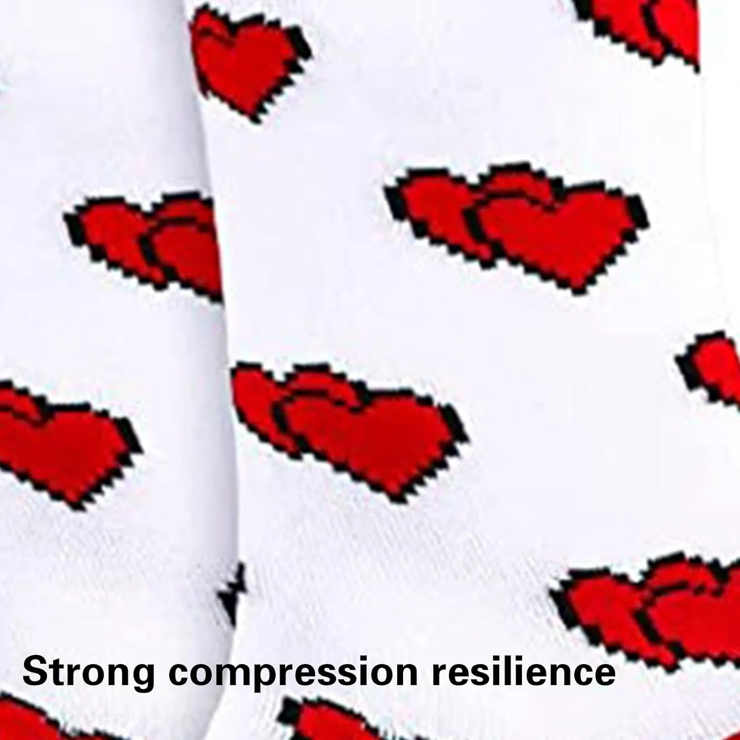Unisex Romance Heart Lips Pattern Middle Calf Socks Novelty Fun Cotton Calf Socks for Lover Couples