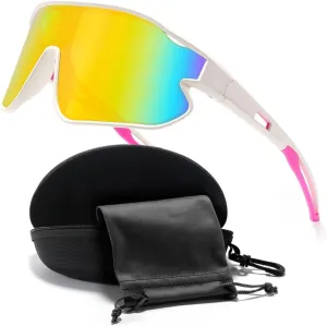 Unisex Youth Cycling Sunglasses For Tennis Softball, One-piece UV400 Wraparound Baseball Shades Outdoors & Indoors.