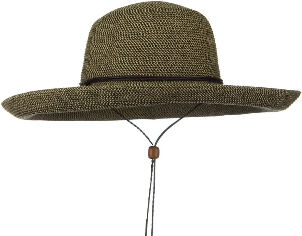 UPF 50  Cotton Paper Braid Kettle Brim Hat