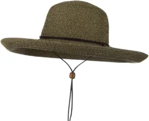 UPF 50  Cotton Paper Braid Kettle Brim Hat