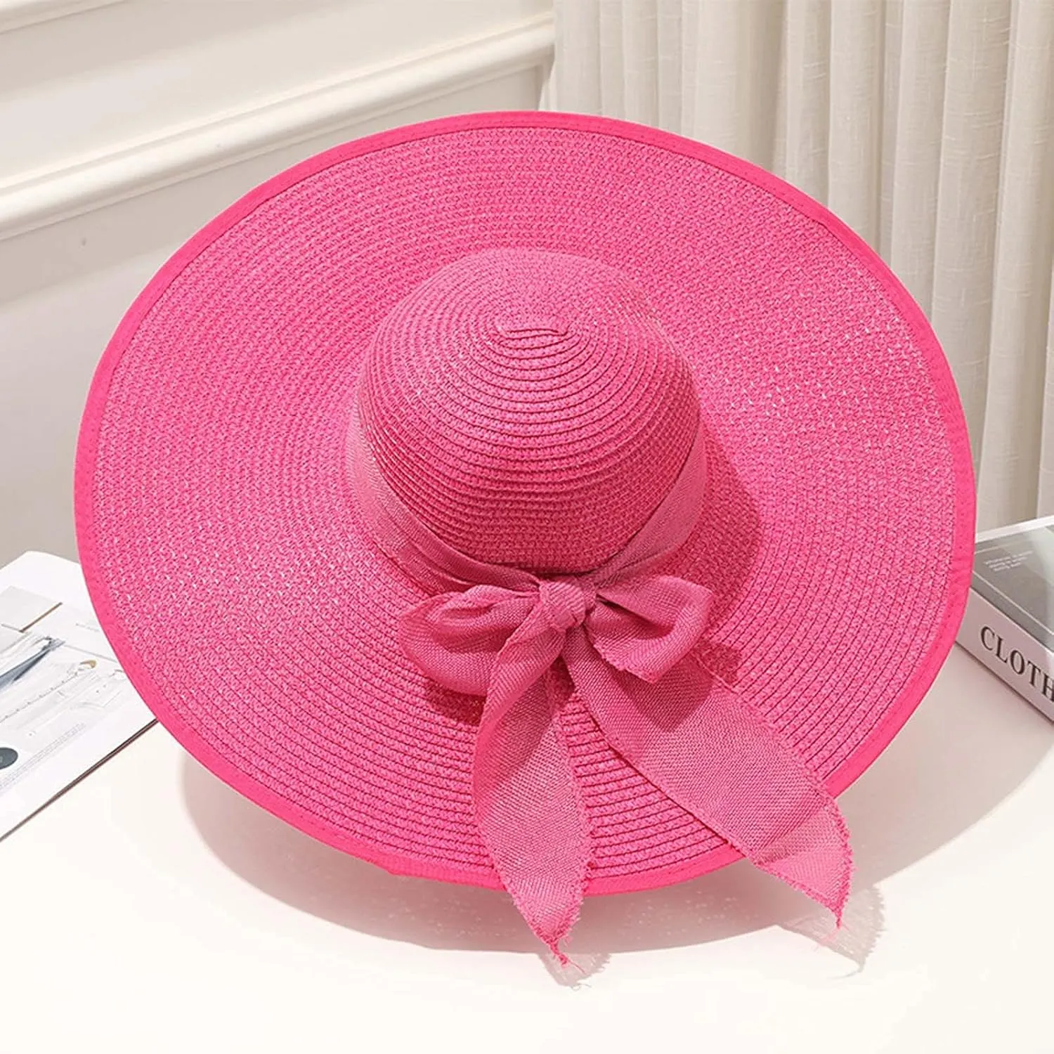 UPF 50 Summer Hat Foldable Roll up Womens Sun Straw Hat Wide Brim Floppy Packable Beach Hat for Women Vacation