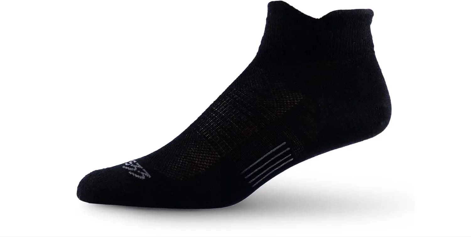 USA Made - Running No Show Socks - Merino Wool Micro Cushion - Moisture Wicking Running Sock