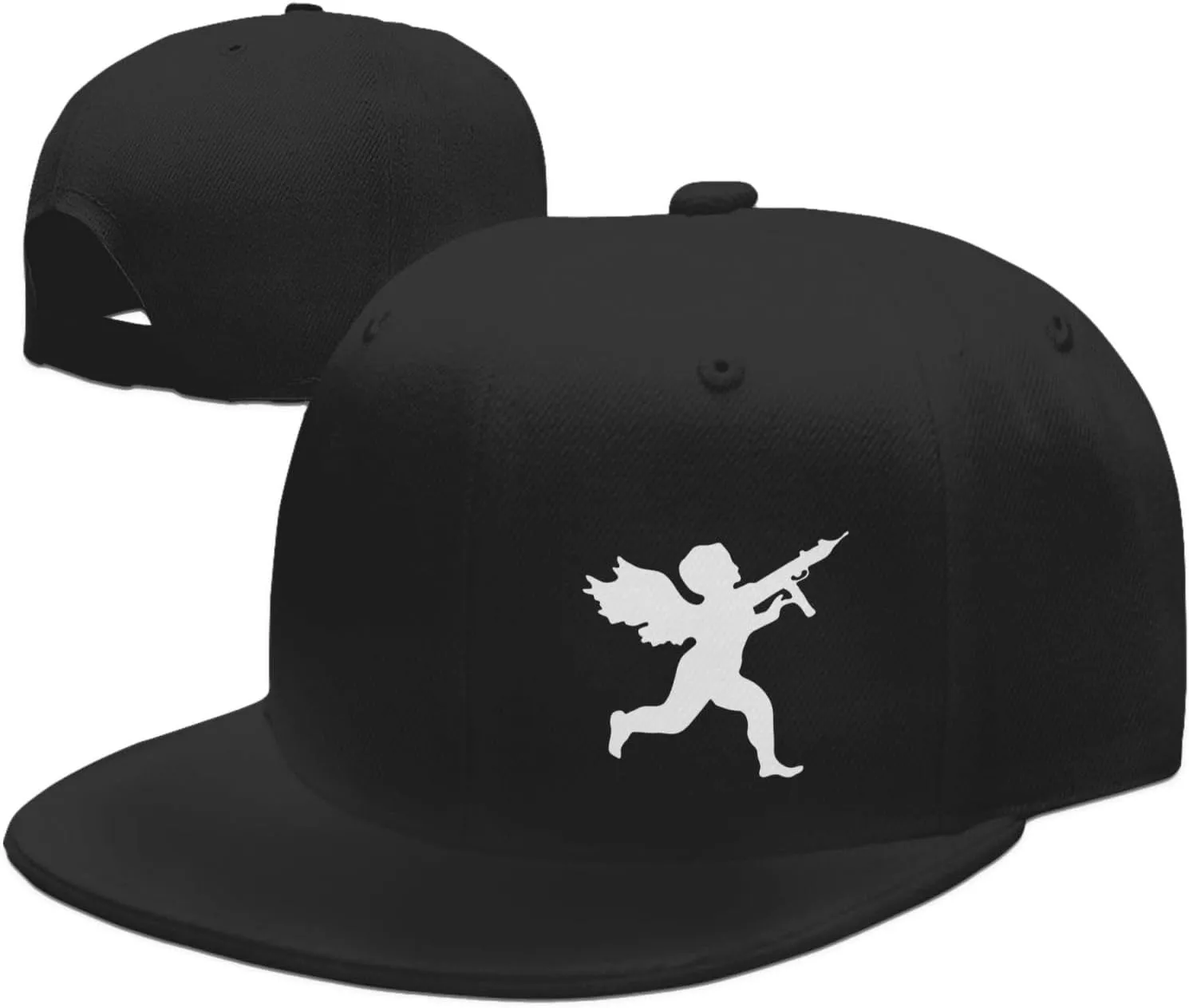Vanilla Ice Cupid Logo Flat Brim Cap Unisex Flat Bill Baseball Cap Black