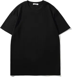 VEIISAR Men's Midweight Crew Neck T-Shirt - 210GSM Soft Cotton Blend, Regular Fit for Cooling Comfort