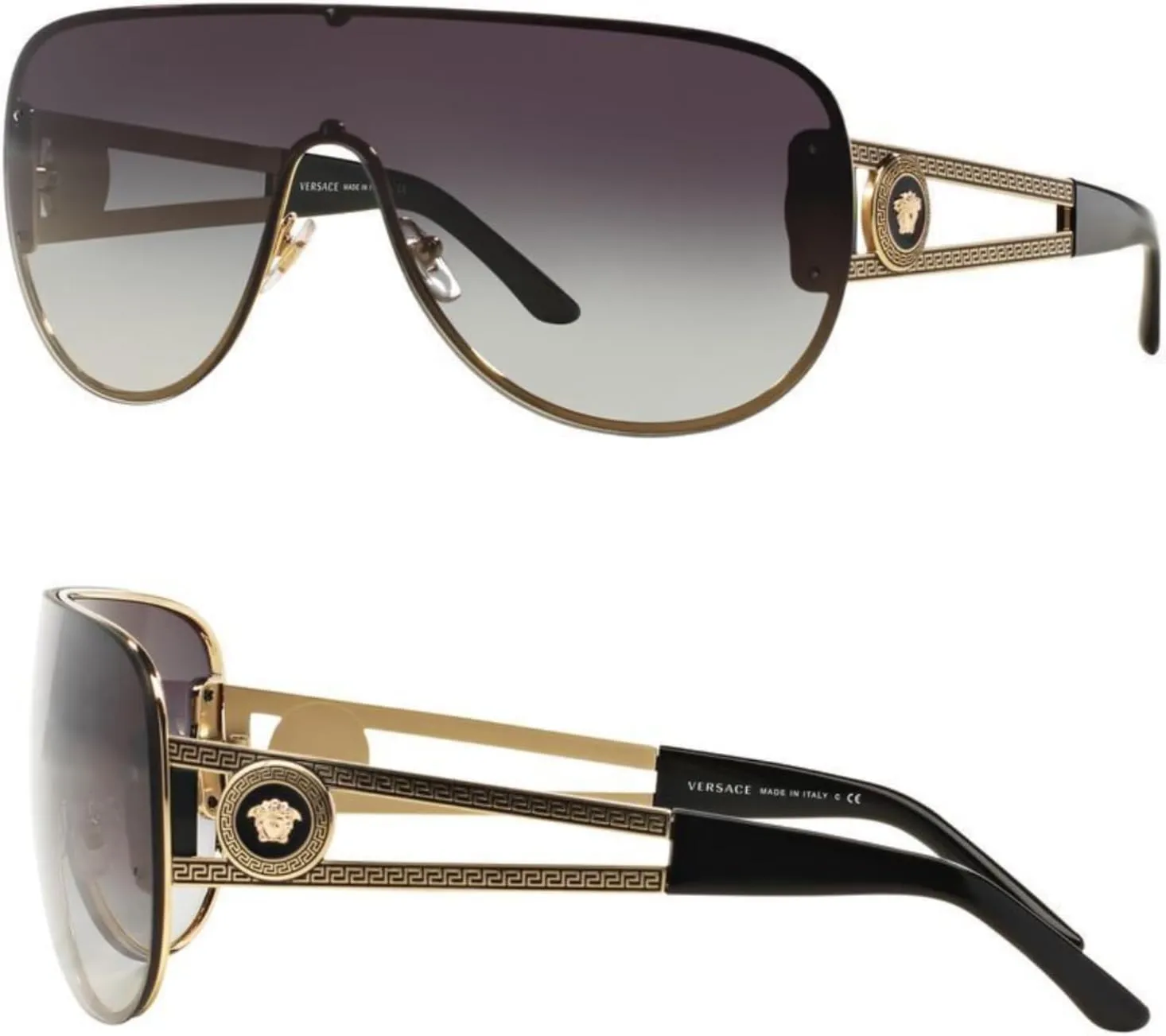 Versace VE2166 Non-Polarized Aviator Sunglasses for Women  Pale Gold Metal Frame with Temples, eShades Eyewear Kit Included